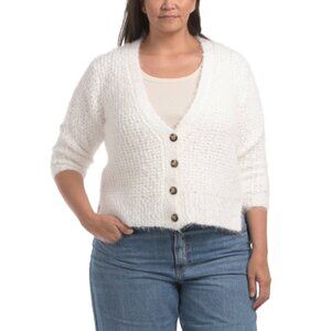 CATHERINE CATHERINE MALANDRINO Ivory Plus Cardigan With Side Slits